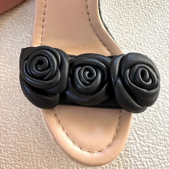 Kate Spade Espadrilles Wedge Sandals Black and White Size 6.5 - Picture 3 of 9